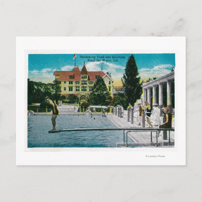 Hotel Del Monte Swimming Tank and Solarium Postcard (Front)