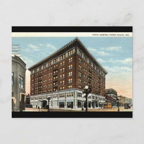 Hotel Deming Terre Haute Indiana 1933 Postcard
