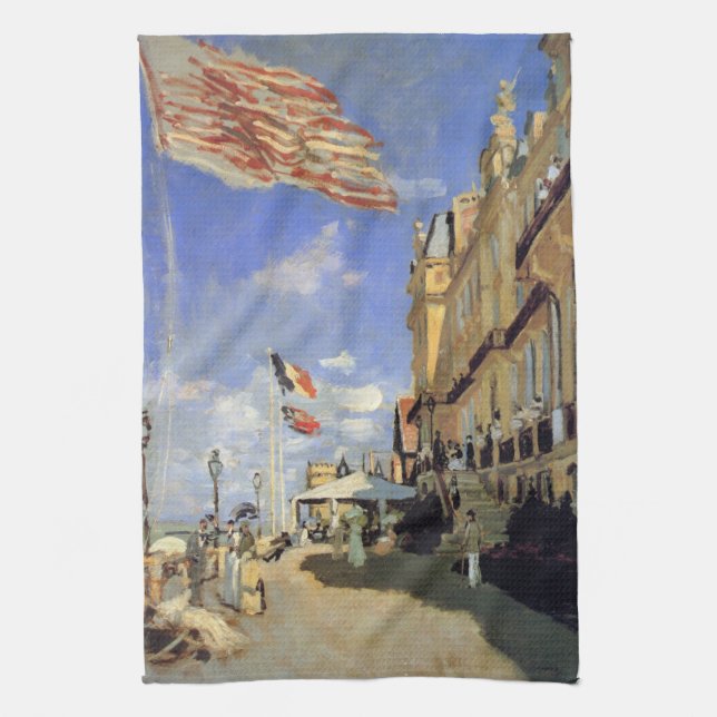 Hotel des Roches Noires, Trouville by Claude Monet Kitchen Towel (Vertical)