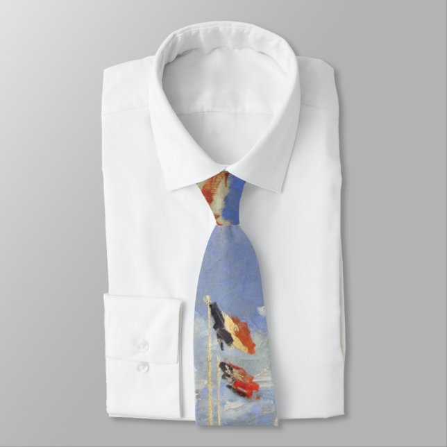 Hotel des Roches Noires, Trouville by Claude Monet Neck Tie (Tied)