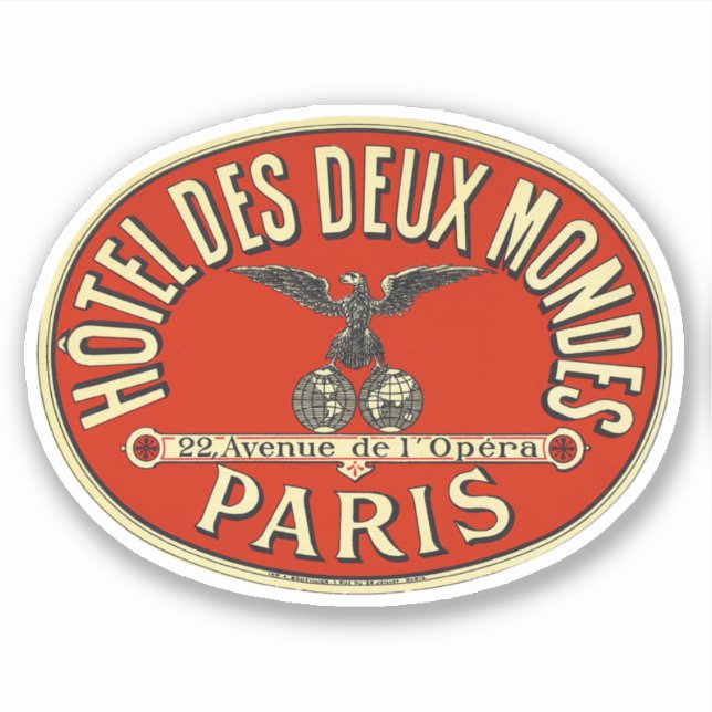 Hotel deux mondes Paris Sticker (Front)