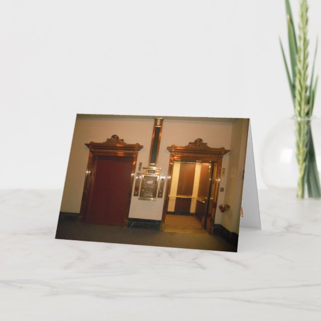 "Hotel Duluth Lobby Elevators" Thank You Card (Front)