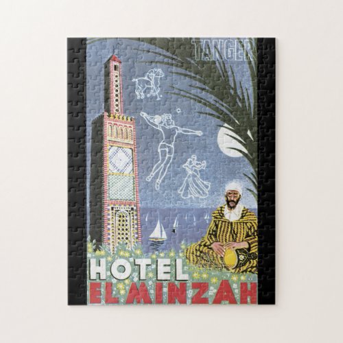 Hotel El Minzah Vintage Travel Poster Jigsaw Puzzle