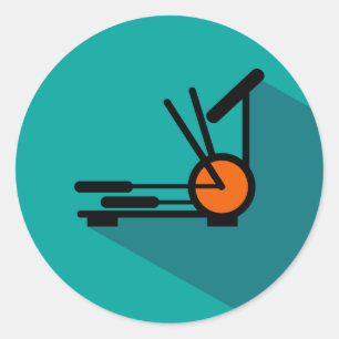 Hotel Elliptical Machine Fitness Room Icon Sticker