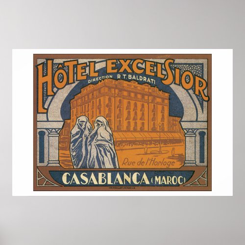 Hotel Excelsior Casablanca_Vintage Travel Poster