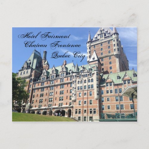 Hotel Fairmont Chateau Frontenac Quebec Postcard