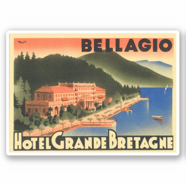 Hotel Grande Bretagne Bellagio Sticker (Front)