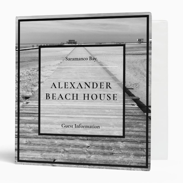 Hotel Guest house Beach House rental information 3 Ring Binder (Front/Inside)