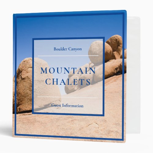 Hotel Guest house Mountain chalets information 3 Ring Binder