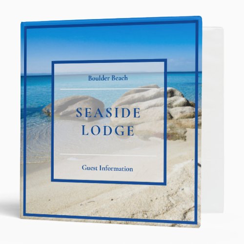 Hotel Guest house vacation photo information 3 Ring Binder