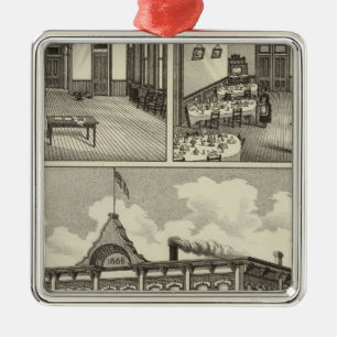 Hotel Hicks, Stockton, Kansas Metal Ornament
