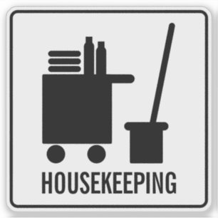 Hotel housekeeping cleaning service vinyl sticker