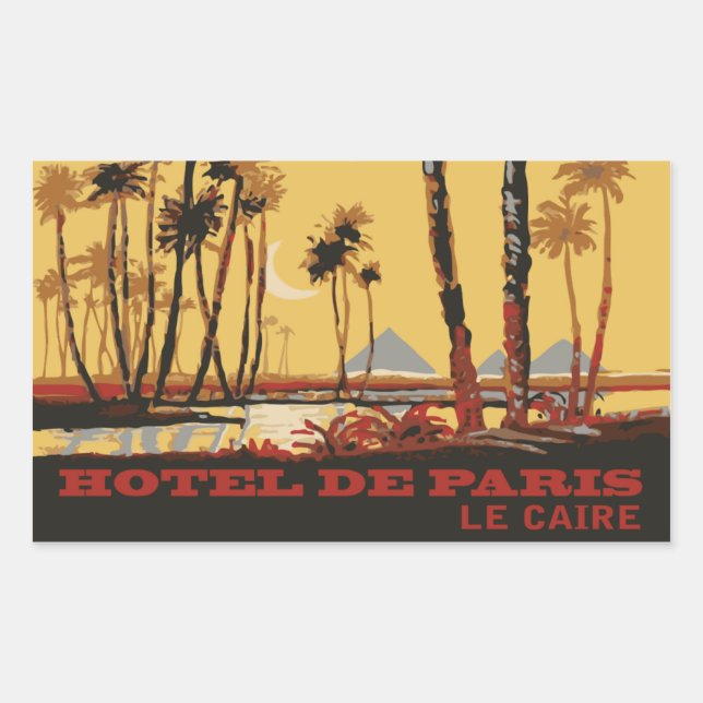 Hotel in Paris (Cairo - Egypt) Vector format Rectangular Sticker (Front)