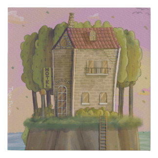 Hotel in the sky faux canvas print