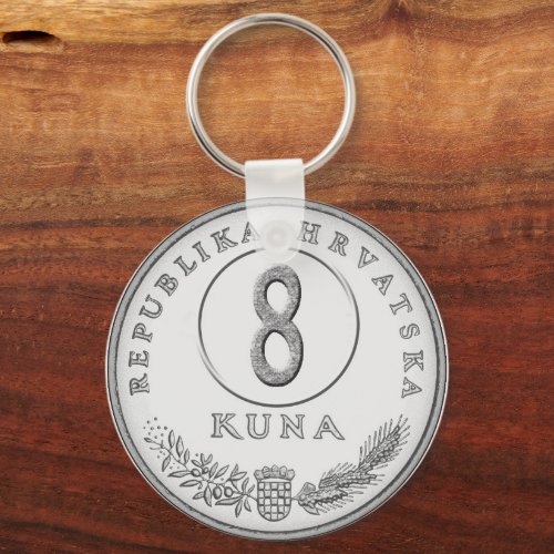 Hotel key with kuna as room number keychain