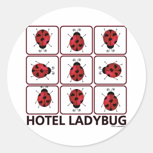 Hotel Ladybug Classic Round Sticker (Front)