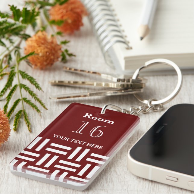 Hotel lodge Resort Custom Room Key  Keychain (Front Right)