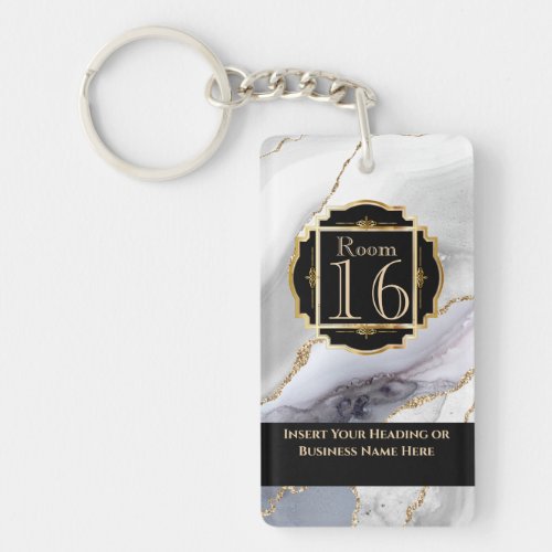 Hotel lodge resort faux gold DIY chic geode marble Keychain