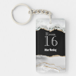 Hotel lodge resort room key agate geode crystal keychain