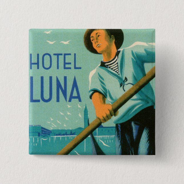 Hotel Luna Venezia Pinback Button (Front)