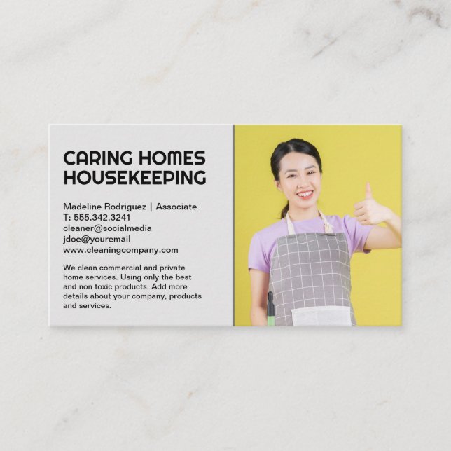 Hotel Maid Services | Janitor Business Card (Front)