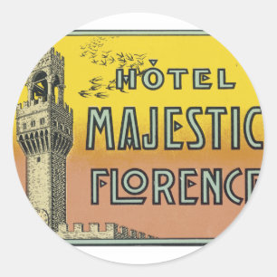 Hotel Majestic Florence Classic Round Sticker