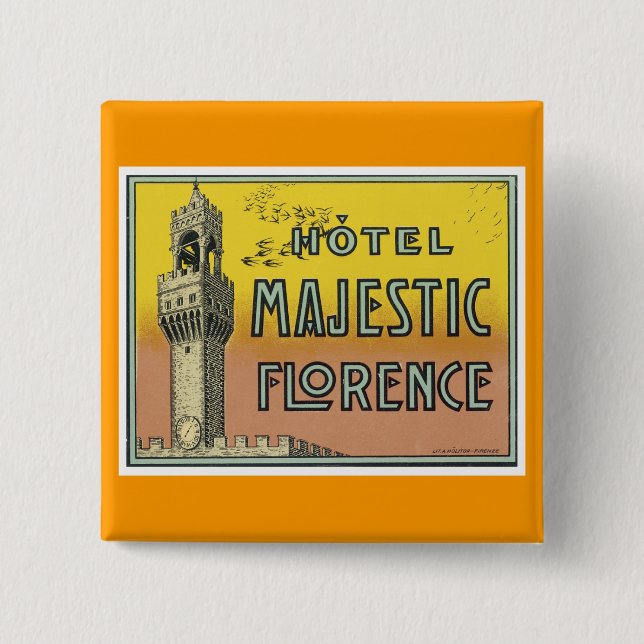 Hotel Majestic Florence Pinback Button (Front)