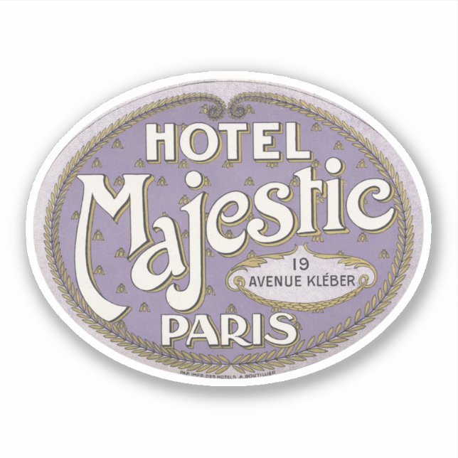 Hotel Majestic Paris Sticker (Front)
