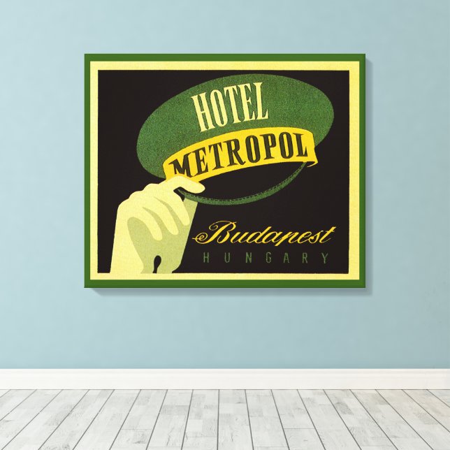 Hotel Metropol Budapest Hungary Bellhop Hat Canvas Print (Insitu(Wood Floor))