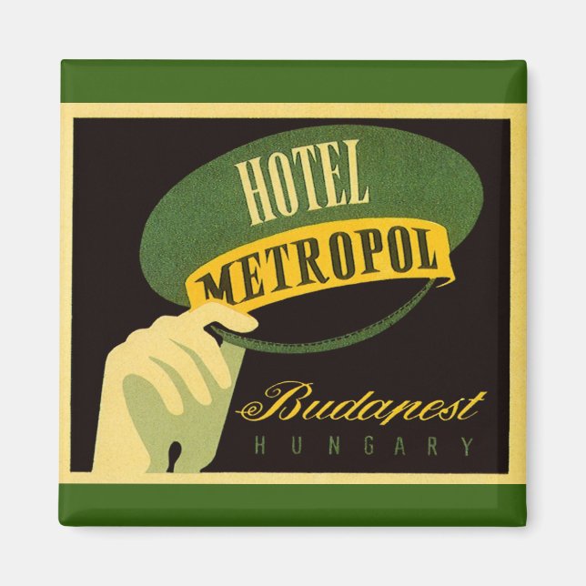 Hotel Metropol Budapest Hungary Bellhop Hat Magnet (Front)
