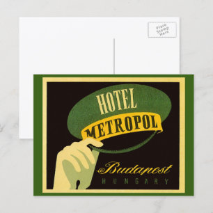Hotel Metropol Budapest Hungary Bellhop Hat Postcard