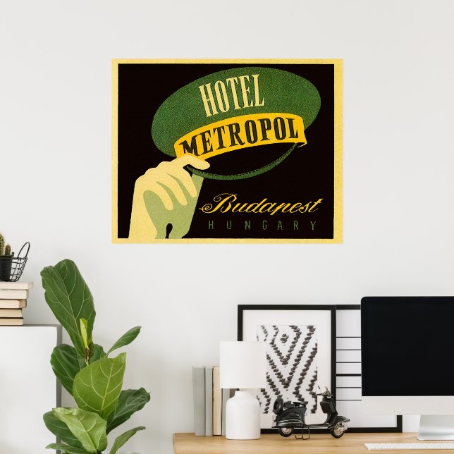 Hotel Metropol Budapest Hungary Bellhop Hat Poster (Home Office)