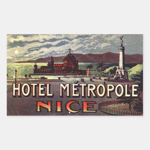 Hotel Metropole Nice France Rectangular Sticker