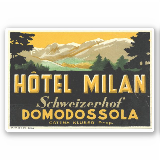 Hotel  Milan Italy  Sticker (Front)