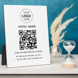 Hotel Name Logo & QR code Services Prices Details Plaque