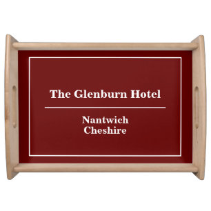 Hotel Name Printed on a Serving Tray