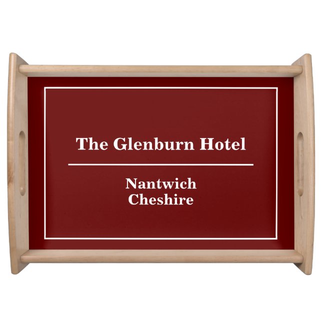 Hotel Name Printed on a Serving Tray (Front)