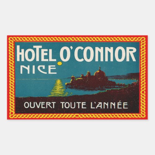 Hotel OConnor Nice France Rectangular Sticker