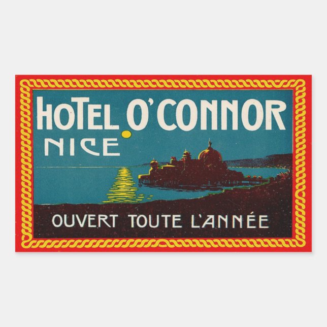 Hotel O'Connor (Nice France) Rectangular Sticker (Front)