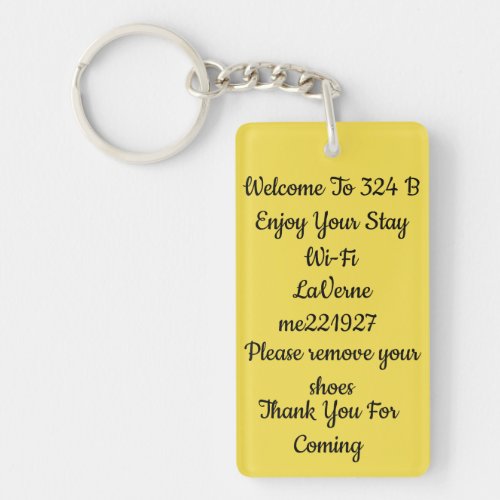 Hotel or a BNB Key tag for your guest Keychain