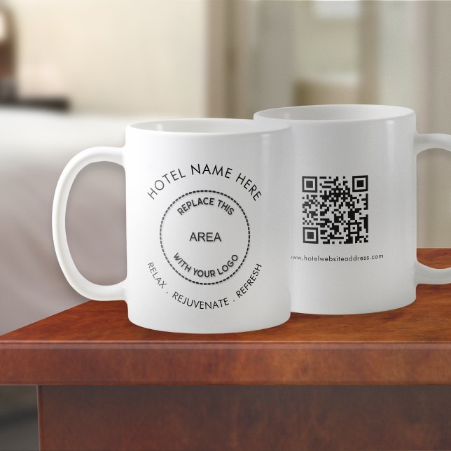 Hotel or Guest House Logo Quote QR Code Coffee Mug (Creator Uploaded)
