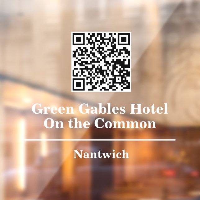 Hotel or Restaurant Name with QR Code Window Cling (Sheet 2)