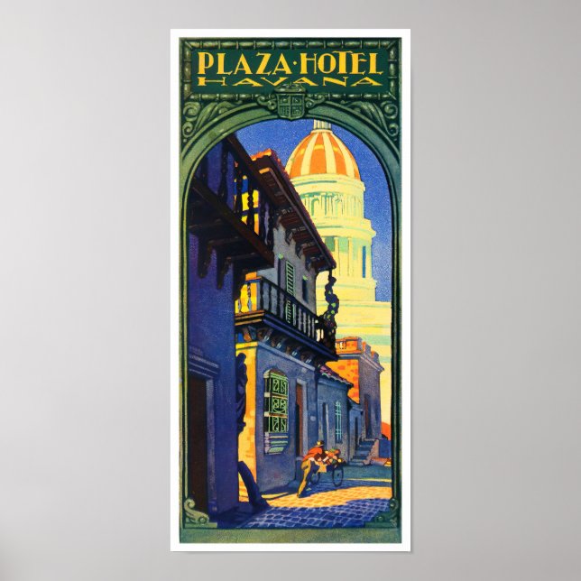 Hotel Plaza Havana vintage travel poster (Front)