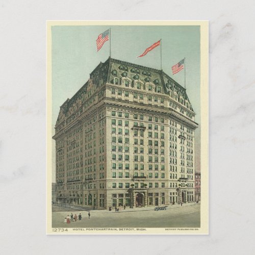 Hotel Pontchartrain Detroit Michigan Postcard