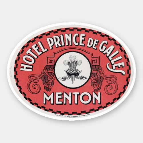 Hotel Prince de Galles Menton Sticker