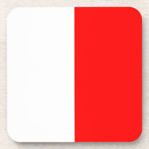 Hotel Red and White Beverage Coaster