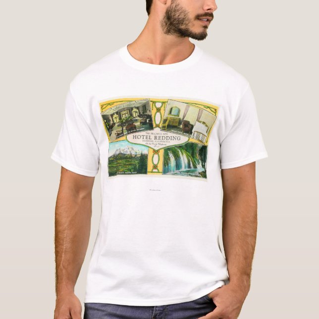 Hotel Redding Interior Views with Scenic Sites T-Shirt (Front)