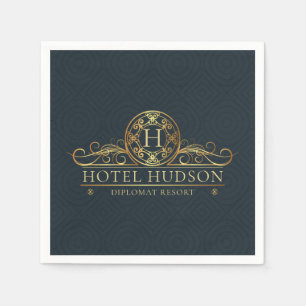 Hotel Resort Branding Luxury Monogrammed Napkins