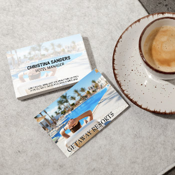 Hotel Resort | Poolside  Business Card by lovely_businesscards at Zazzle