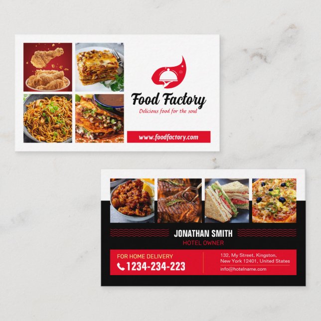 Hotel, Restaurant, Cafe, Grill Business Card +Logo (Front/Back)